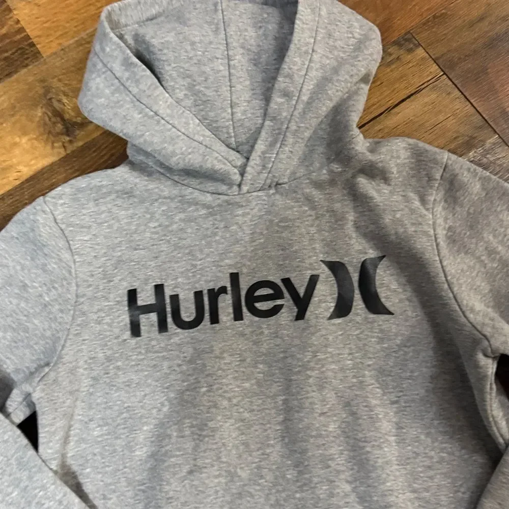Hurley Heather Gray Kids Hoodie Size Large Soft Casual